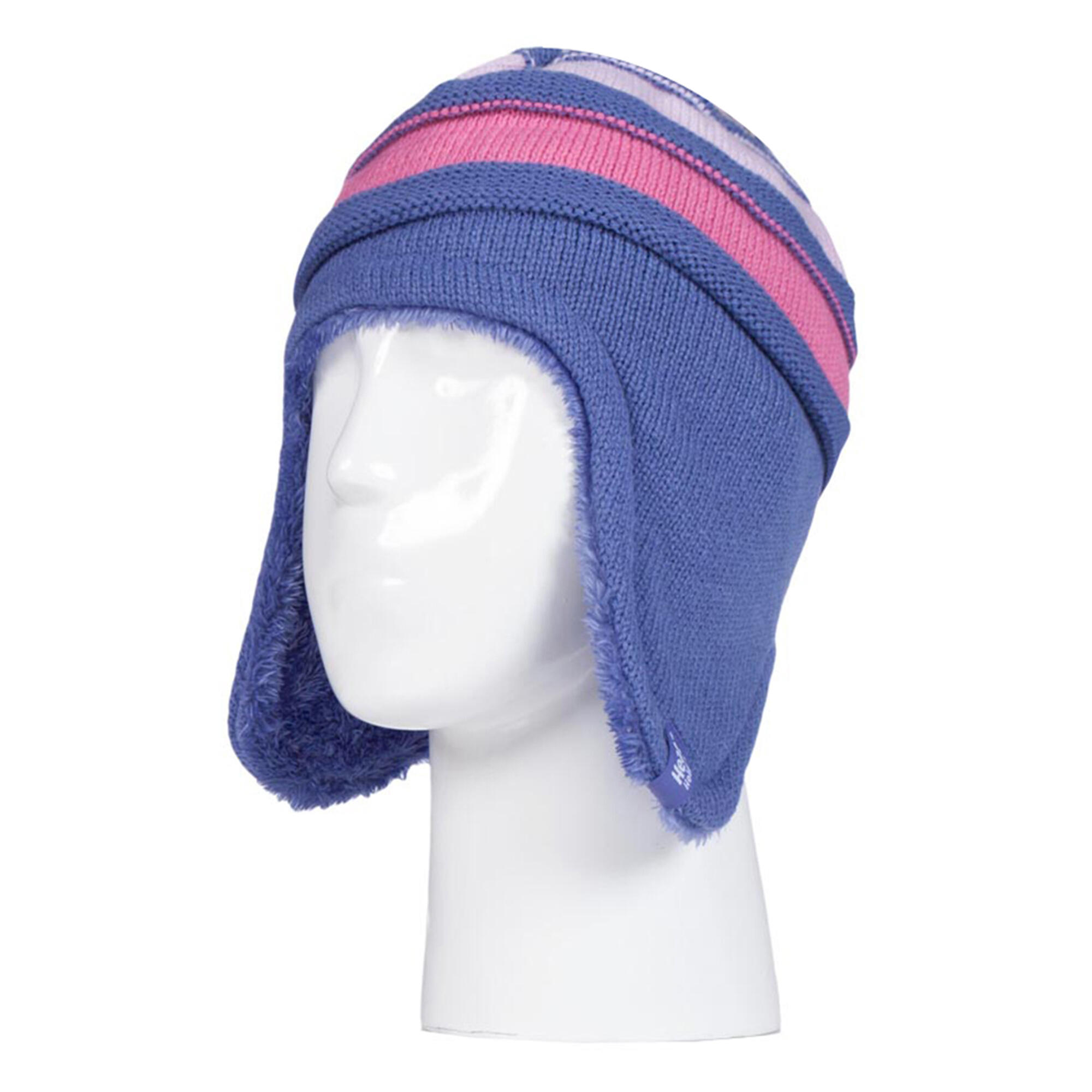 Heat Holders - Bonnet Mitaines Torsadé Doublé Polaire Enfants Filles Oreillettes 3/4