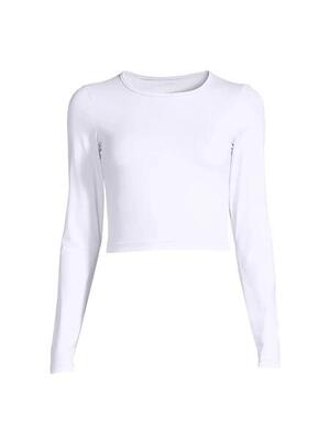 Casall dames crop top met lange mouwen, elastisch en ademend