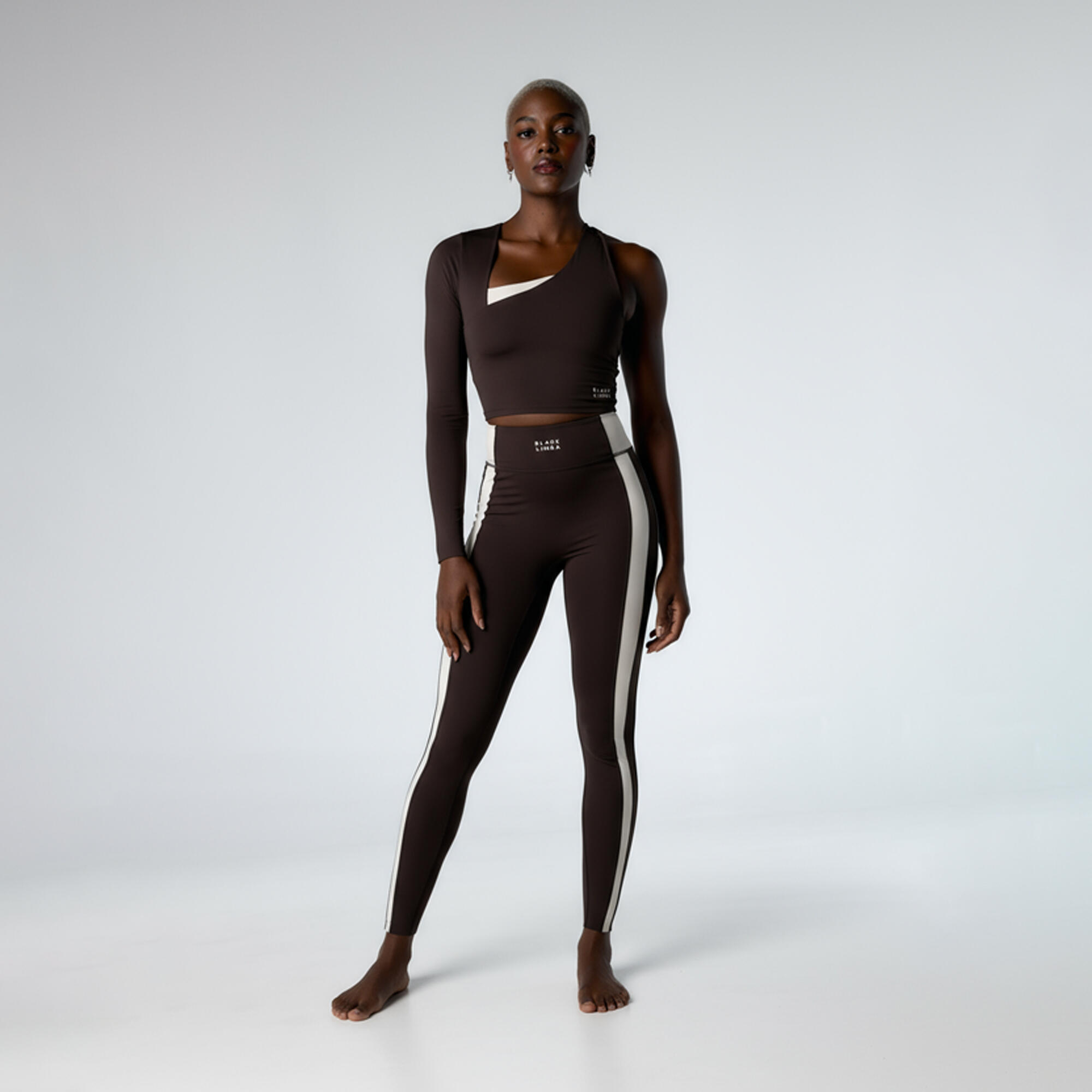 Leggings mallas deportivas Lynor 7/8 de mujer Black Limba Chocolate & Cream 4/7