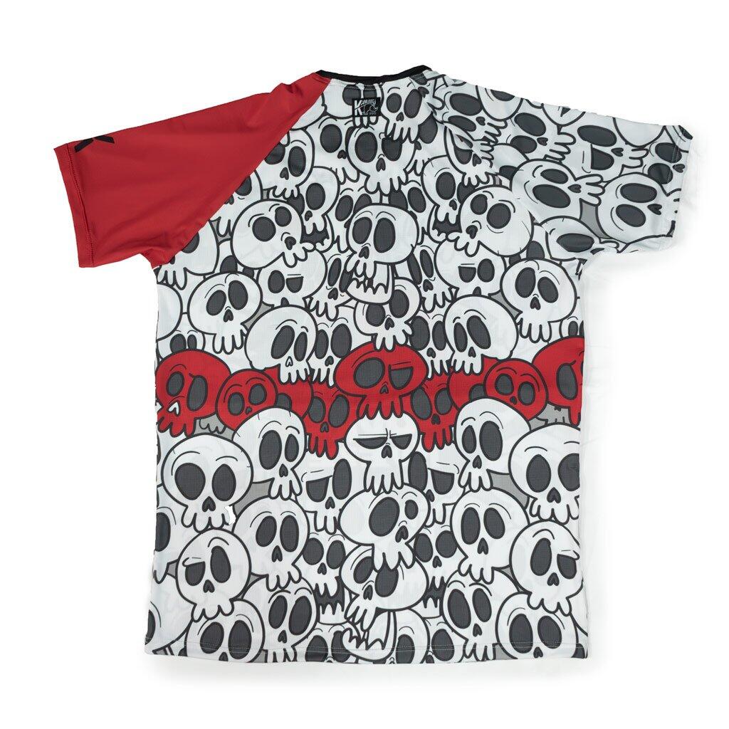 Camiseta running CORRE O MUERE – Hombre – transpirable – blanca/negra 2/3