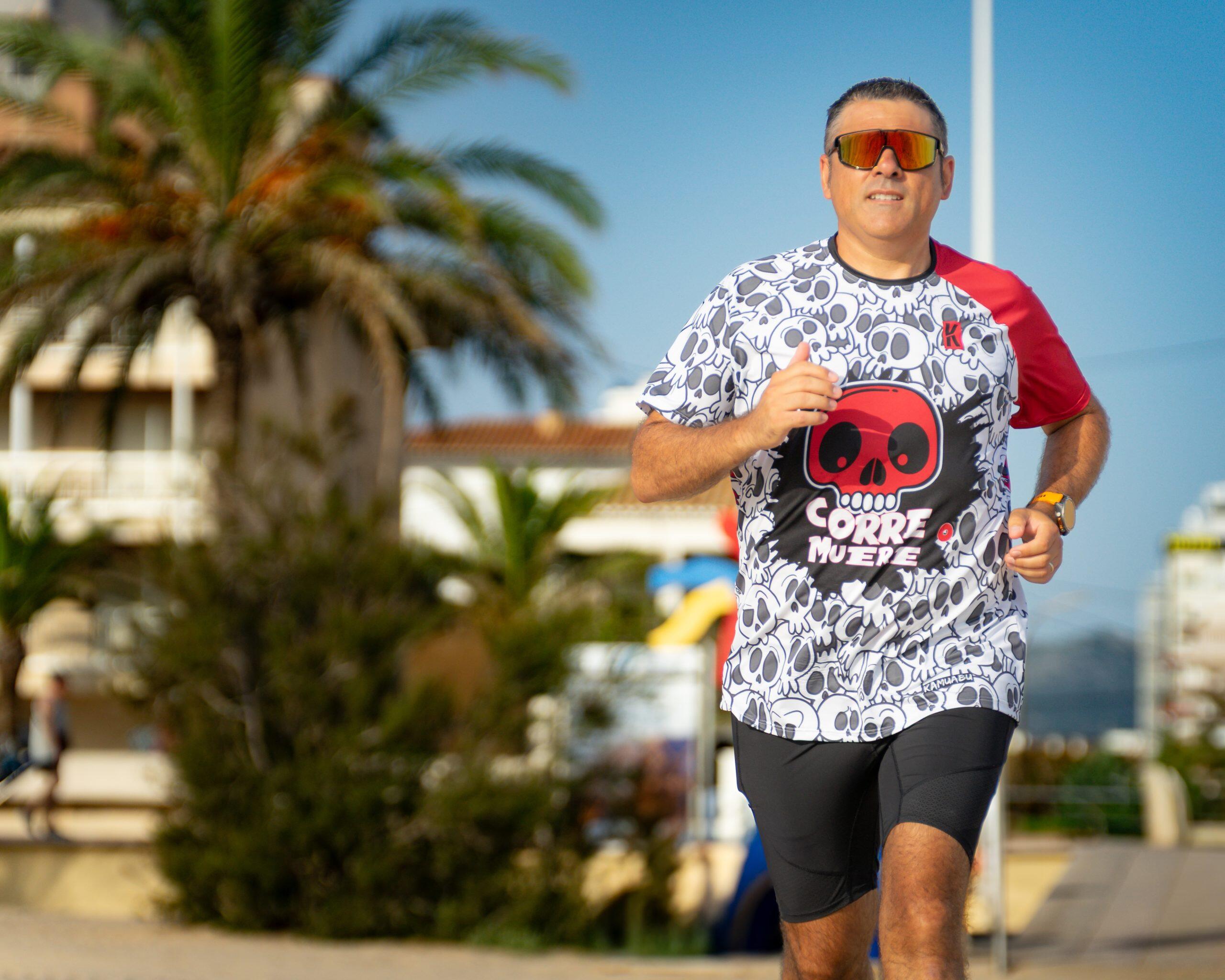 Camiseta corrida GAVIOTA IDIOTA – Homem – malha respirável 3/4