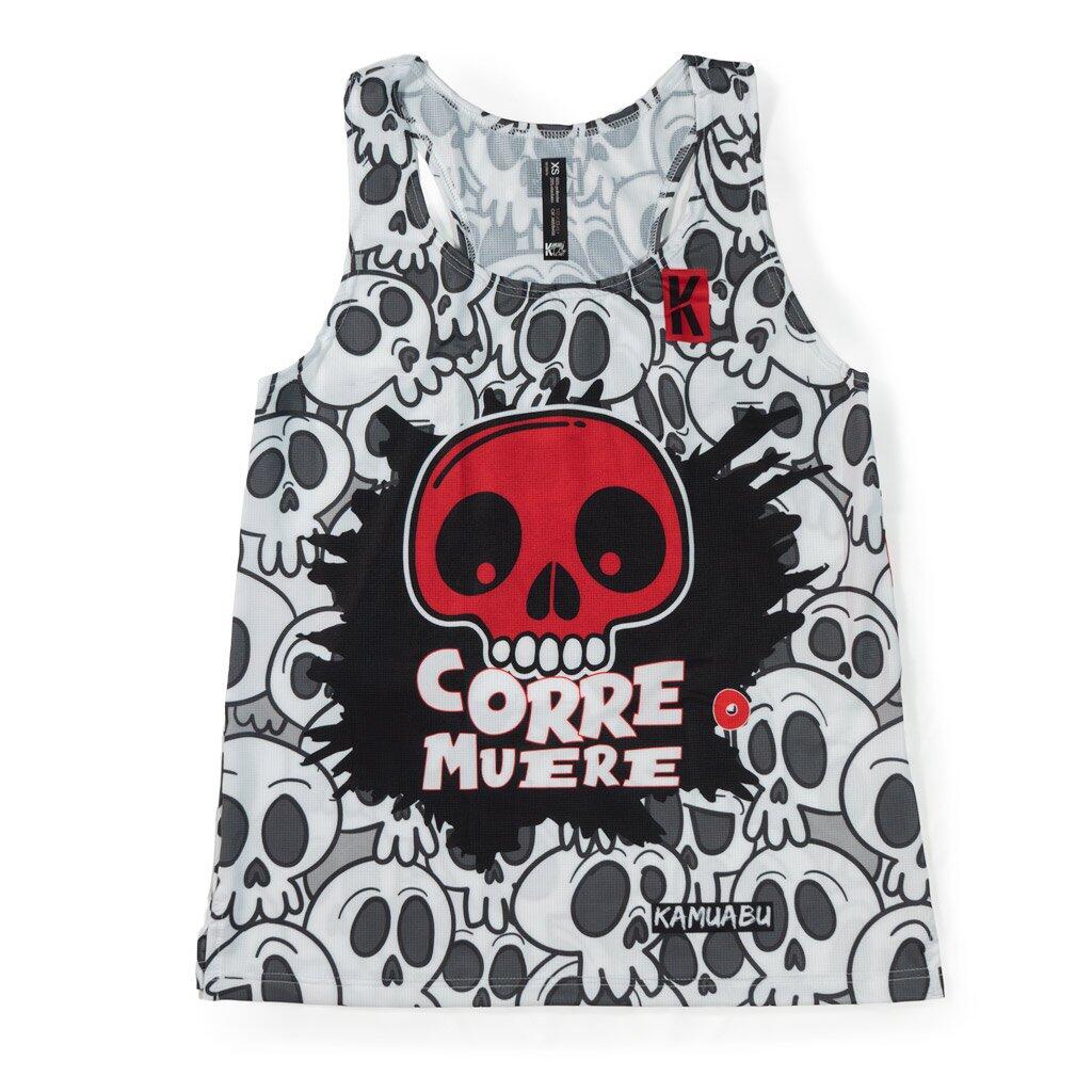 Camiseta regata respirável CORRE O MUERE – Mulher – corrida divertida 1/4
