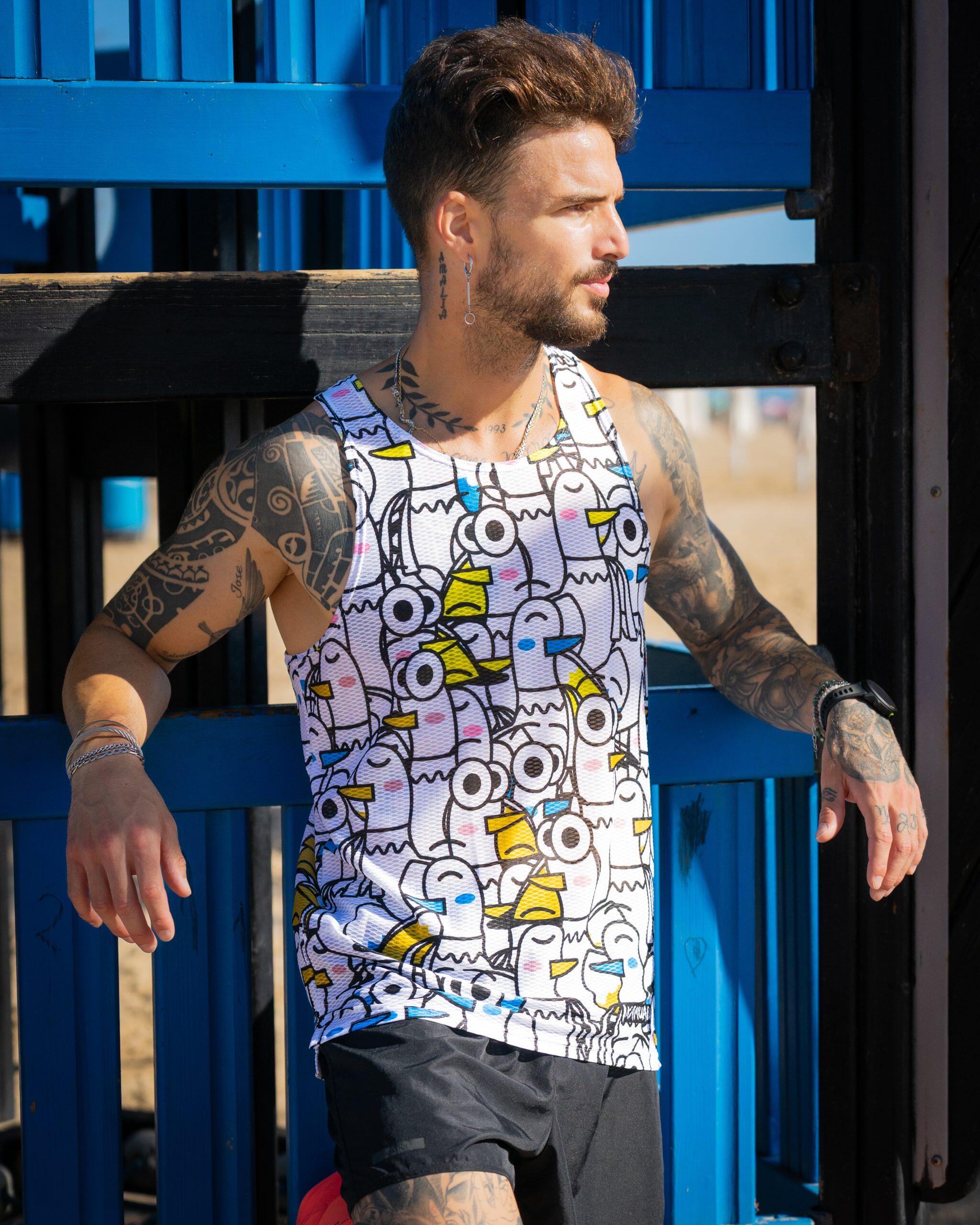 Camiseta tirantes GAVIOTA IDIOTA – Hombre – colores alegres y cómodos 3/5