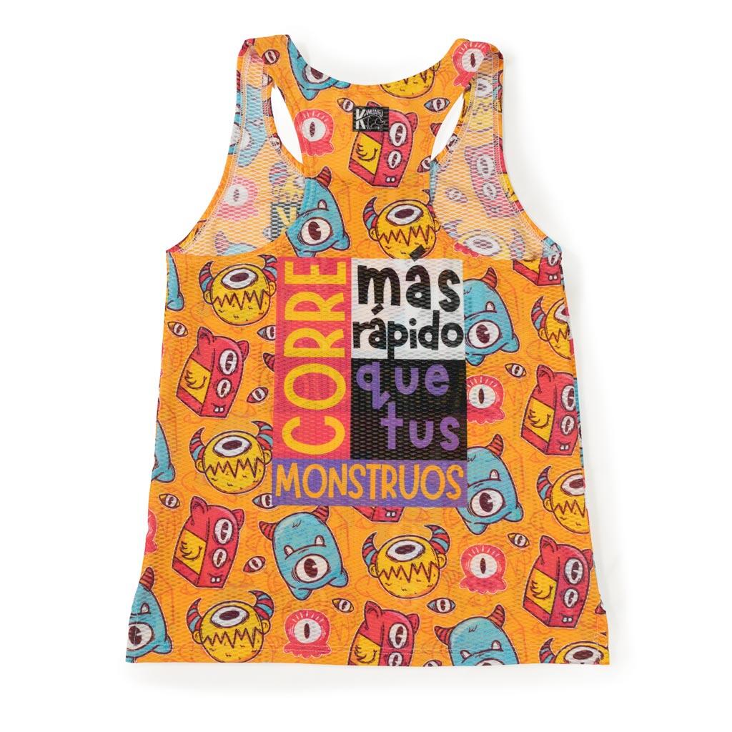 Camiseta regata MONSTRUOS – Mulher – respirável – cor laranja vibrante 2/3