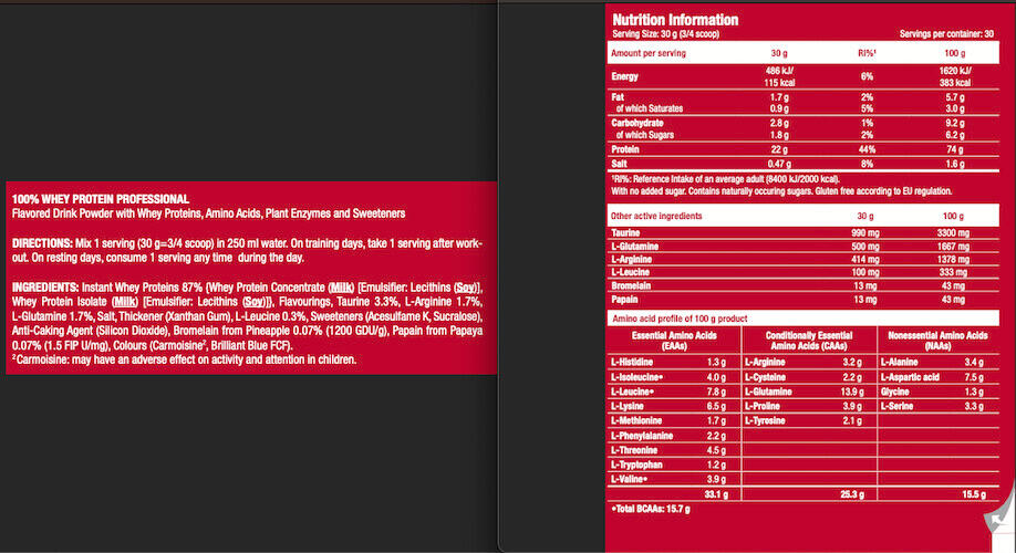 Whey concentrée - 100% Whey Protein Professional - Vanille et Baies 3/3
