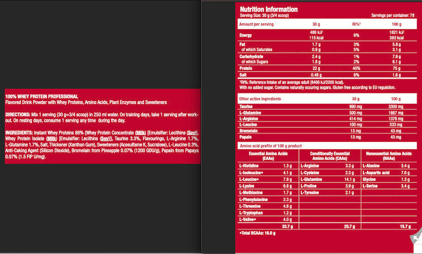 Whey concentrée - 100% Whey Protein Professional - Banane 3/3