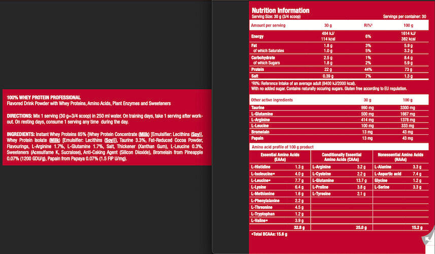 Whey Protein - 100% Whey Professional (920gr) - Chocolate 3/7