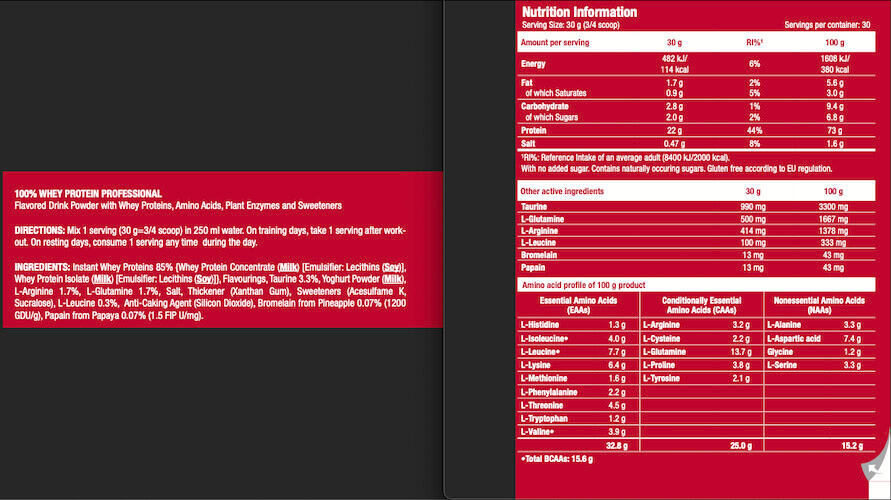 Whey Protein - 100% Whey Professional (920gr) - Baunilha 3/7