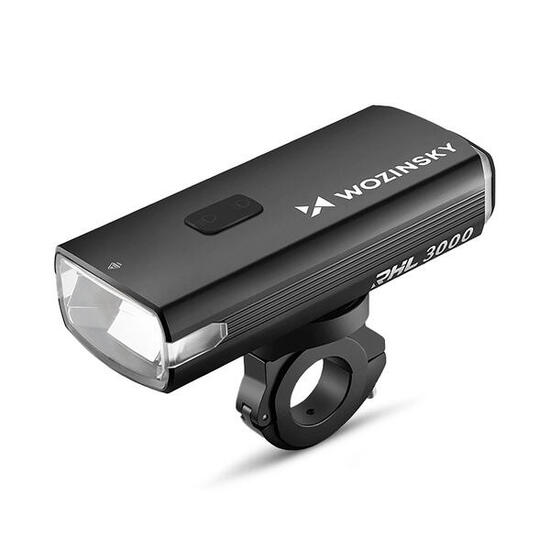 Luce anteriore per bicicletta Wozinsky con power bank USB-C 3000 lm