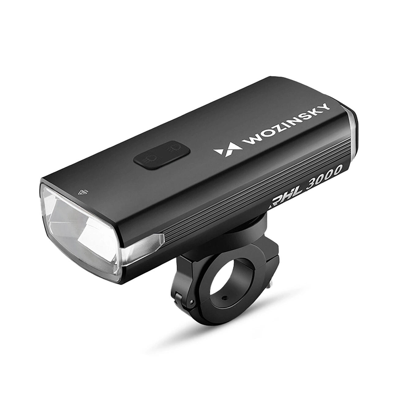 WOZINSKY Přední světlo na kolo Wozinsky s powerbankou USB-C 3000 lm