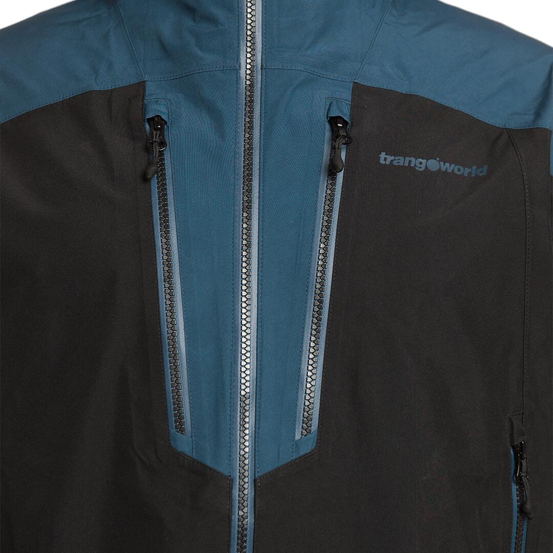 Chaqueta para Hombre Trangoworld Tosos Negro/Azul/Negro Impermeable 3/5