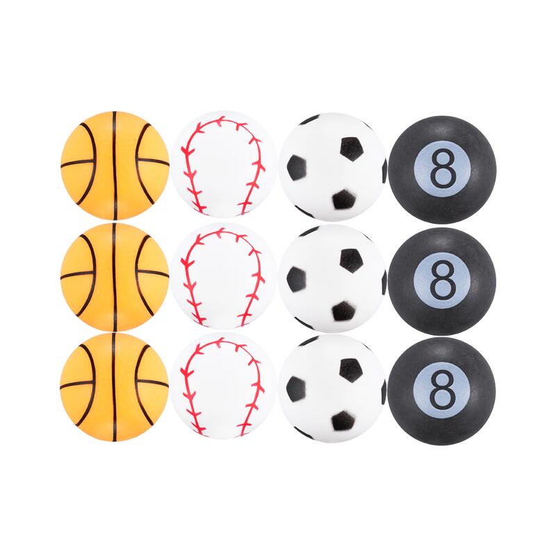 Set mingi tenis de masă 12 buc, Multicolor, ABS
