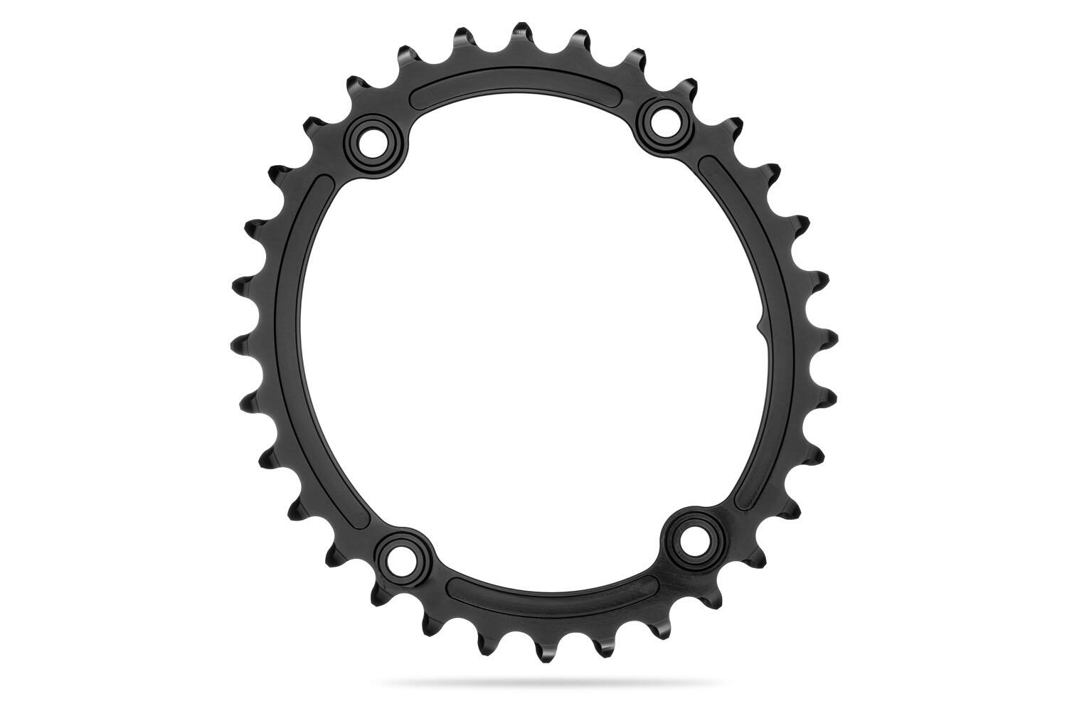 AbsoluteBLACK Oval PREMIUM Shimano R9100/9000/8000/6800 110BCD 4 Hole 2X Sub