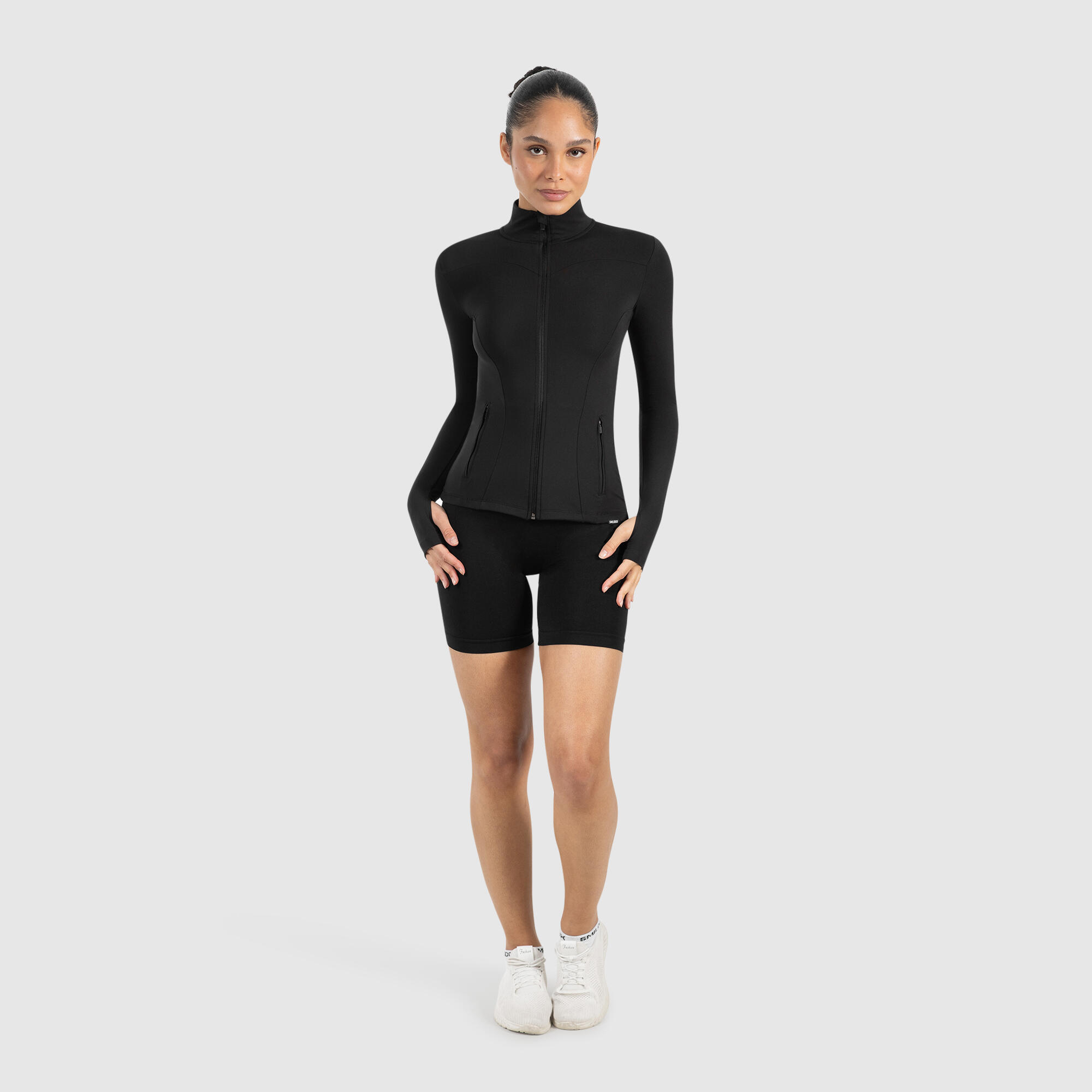 Damen Trainingsjacke Kenna Schwarz 3/6