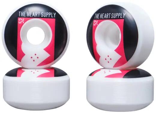 THE HEART SUPPLY Heart Supply Even 99A Conjunto De 4 Rodas Skate - 52mm - Vermelho