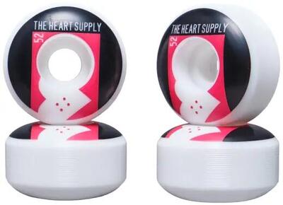 Heart supply even 99a skateboard wielen 4-pack - 52mm - rood