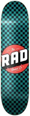 Rad checker skateboard deck - 8" - zwart/teal