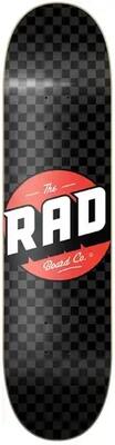 Rad checker skateboard deck - 8" - zwart/teal