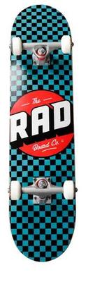 RAD Checkers Progressive Skateboard Completo - 7.75" - Nero/Verde acqua