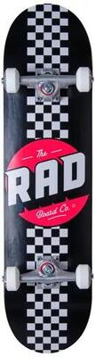 RAD Checker Stripe Skateboard Completo - 8" - Nero