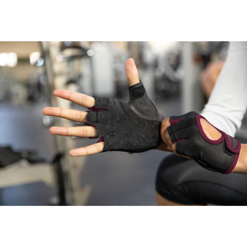 Gants de fitness Harbinger Power Stretchback pour femmes - Noir / Rouge - S