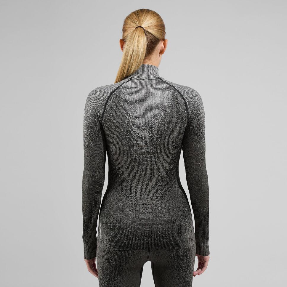Bluza termoaktywna damska Odlo Blackcomb Eco BL Top Turtle Neck LS Half Zip