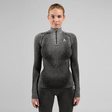 Bluza termoaktywna damska Odlo Blackcomb Eco BL Top Turtle Neck LS Half Zip