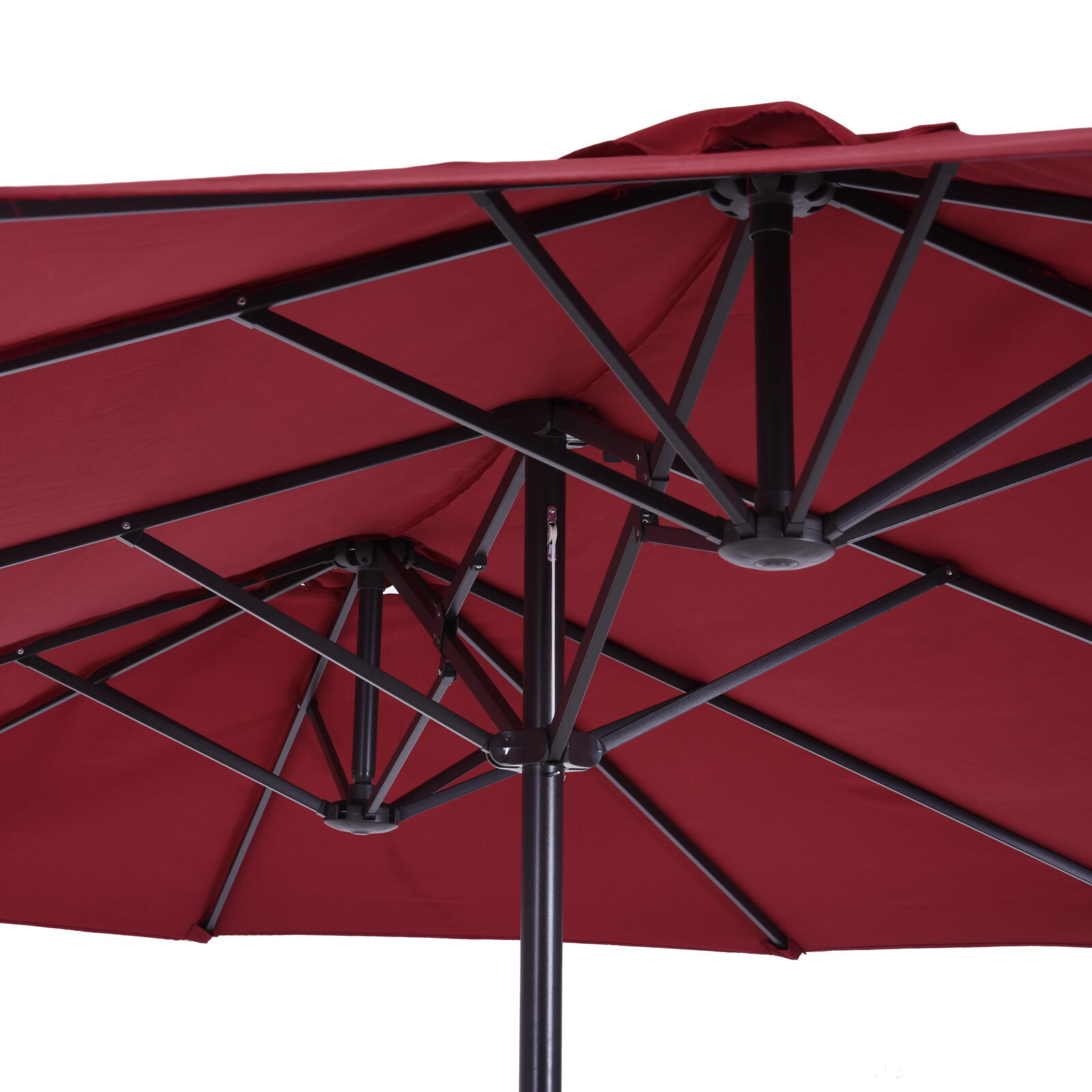 Sombrilla Doble Outsunny 460x270x240 cm Rojo 5/6