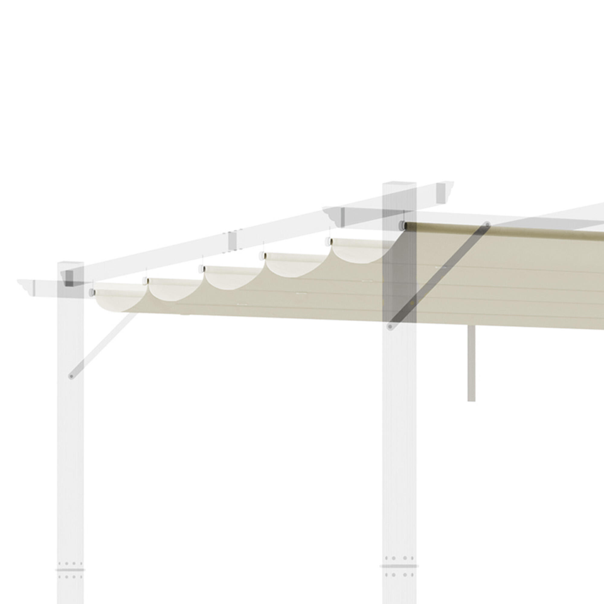 Cobertura para pérgola 250x255x6 cm creme branco Outsunny 6/7