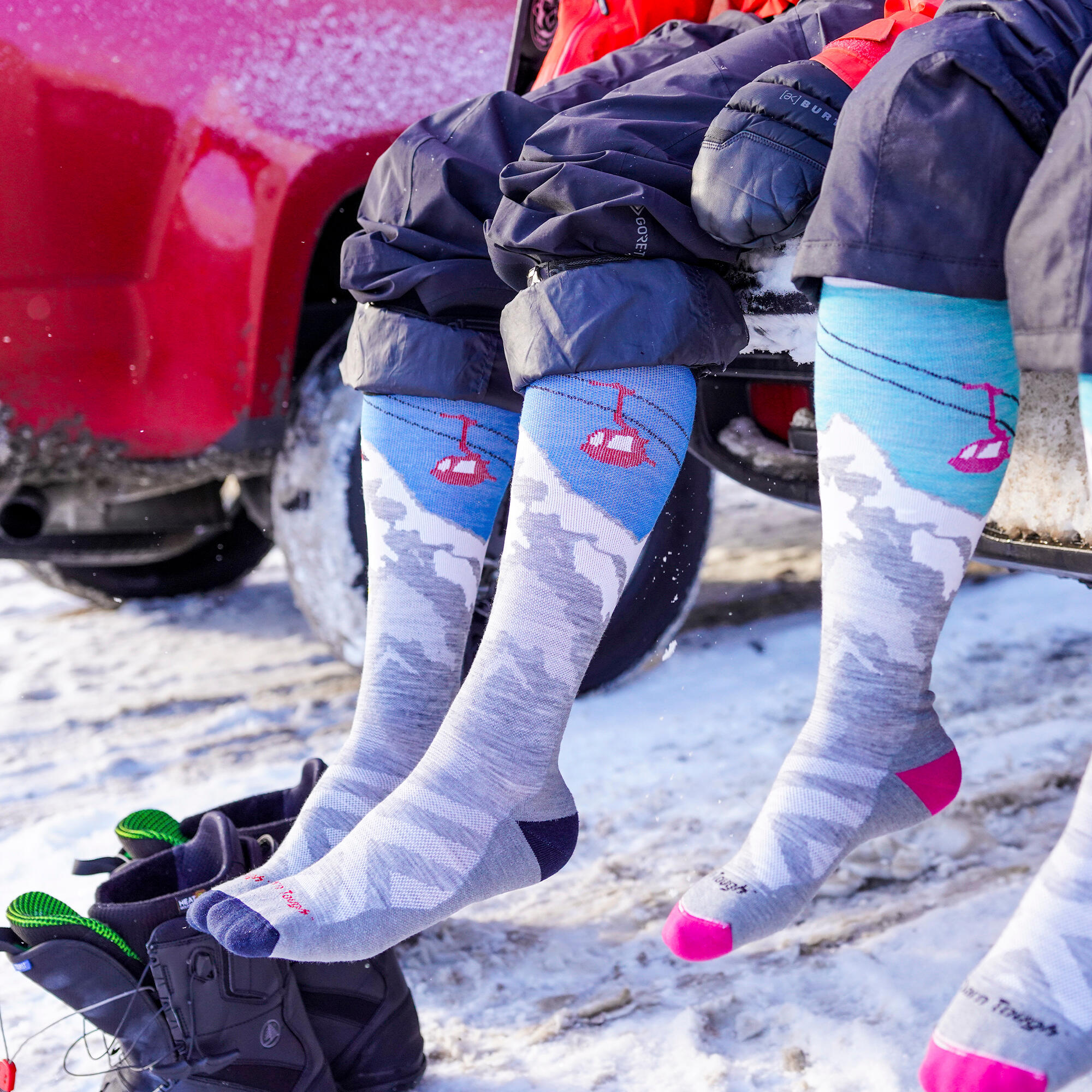 Darn Tough Chaussettes Homme Mi-Mollet Ski Snowboard Motif Yéti Laine Mérinos 3/5