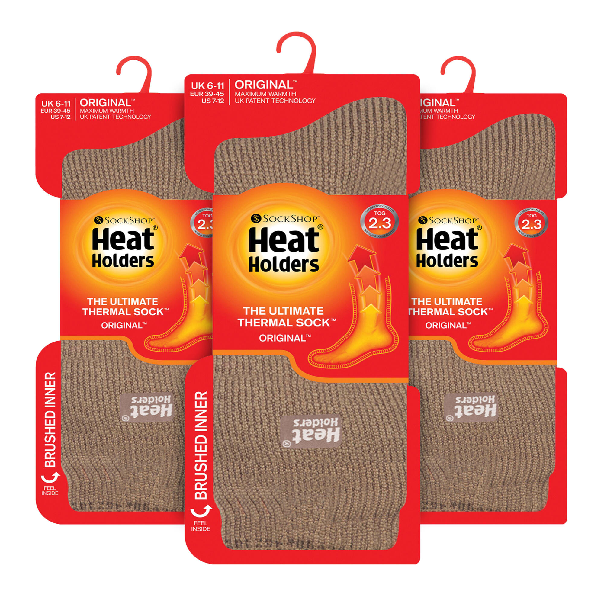 Heat Holders - 3 paires de chaussettes thermiques d'hiver épaisses pour hommes 2/6