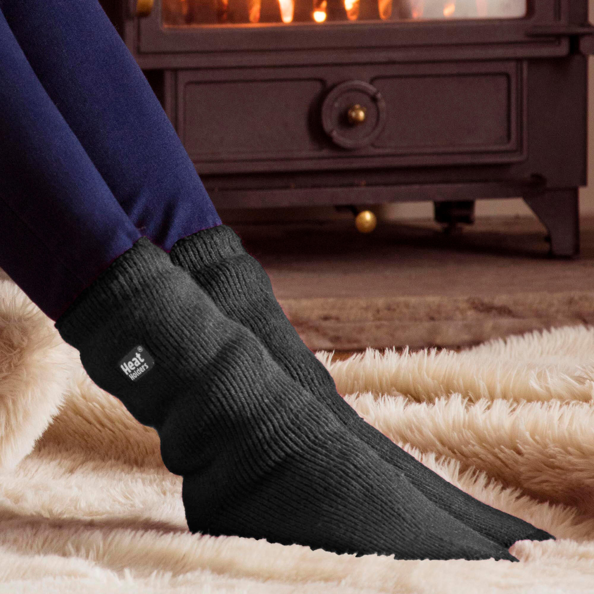 Heat Holders - 6 paires de chaussettes thermiques d'hiver épaisses pour dames 3/6
