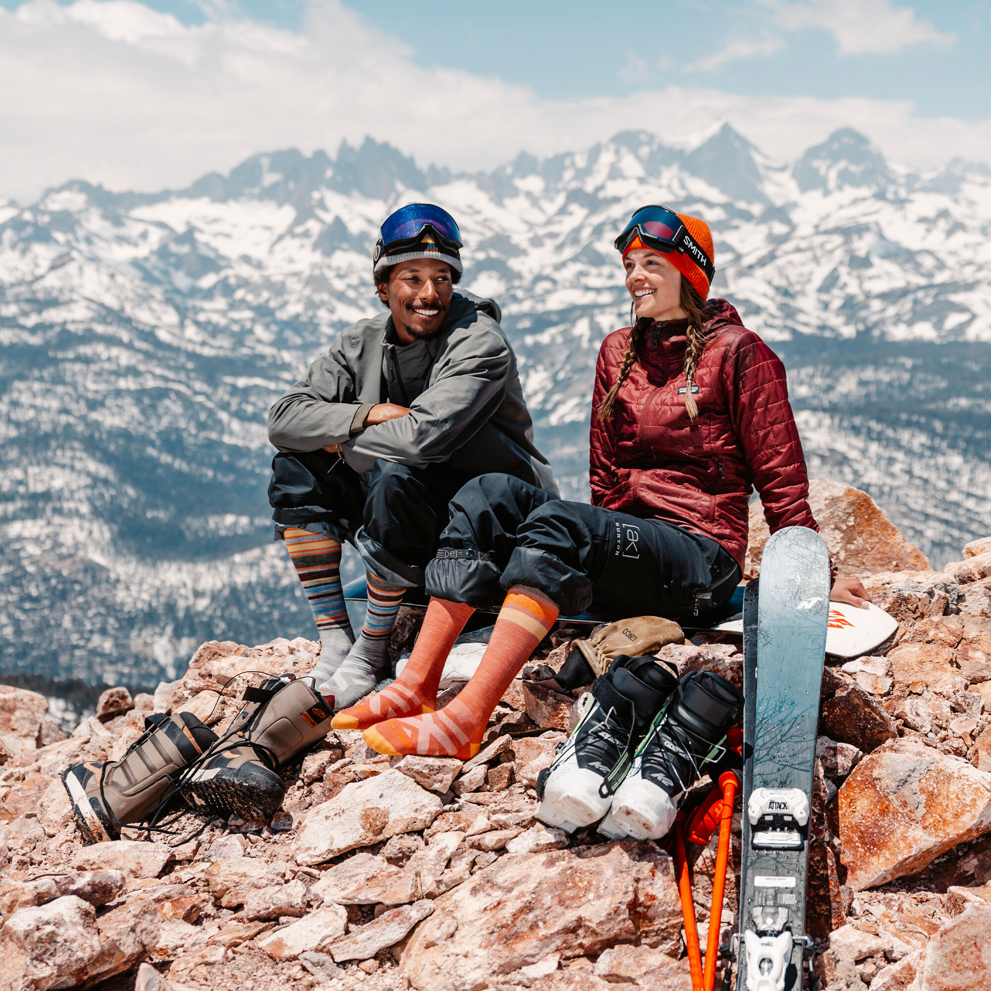 Darn Tough - Damen Kniehohe Gestreifte Merinowolle Ski und Snowboard-Socken 4/5