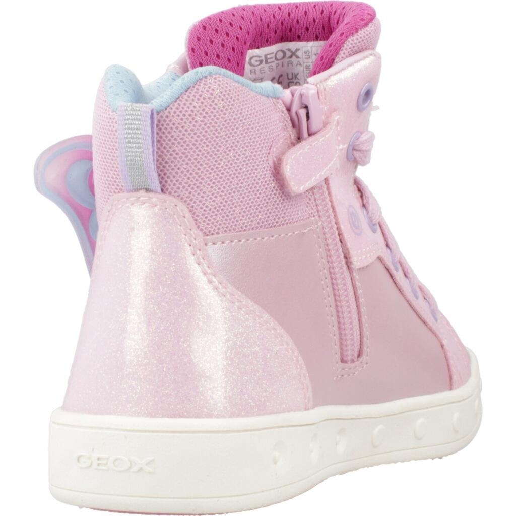 Ténis Geox Modelo J Skylin Girl Cor Rosa 3/5