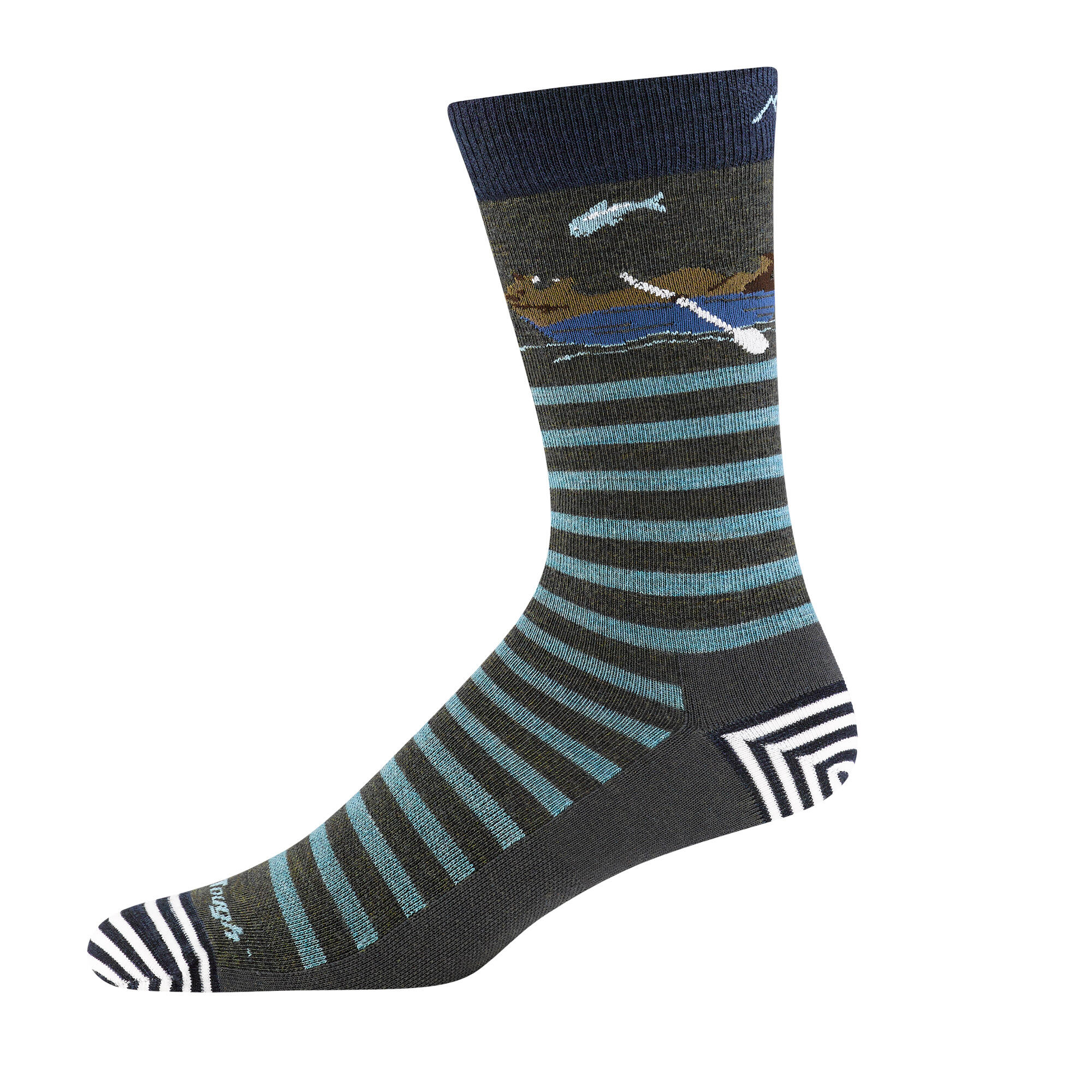 Mens Animal Patterned Crew Lightweight Seamless Merino Wool Socks 2/5