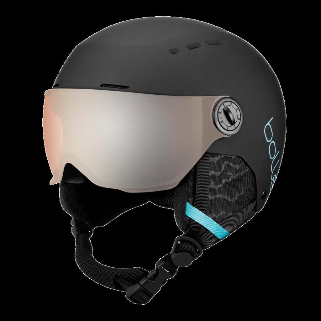 Ski Helmet Bollé QUIZ VISOR Black Blue Matte - Orange Gun Cat 2