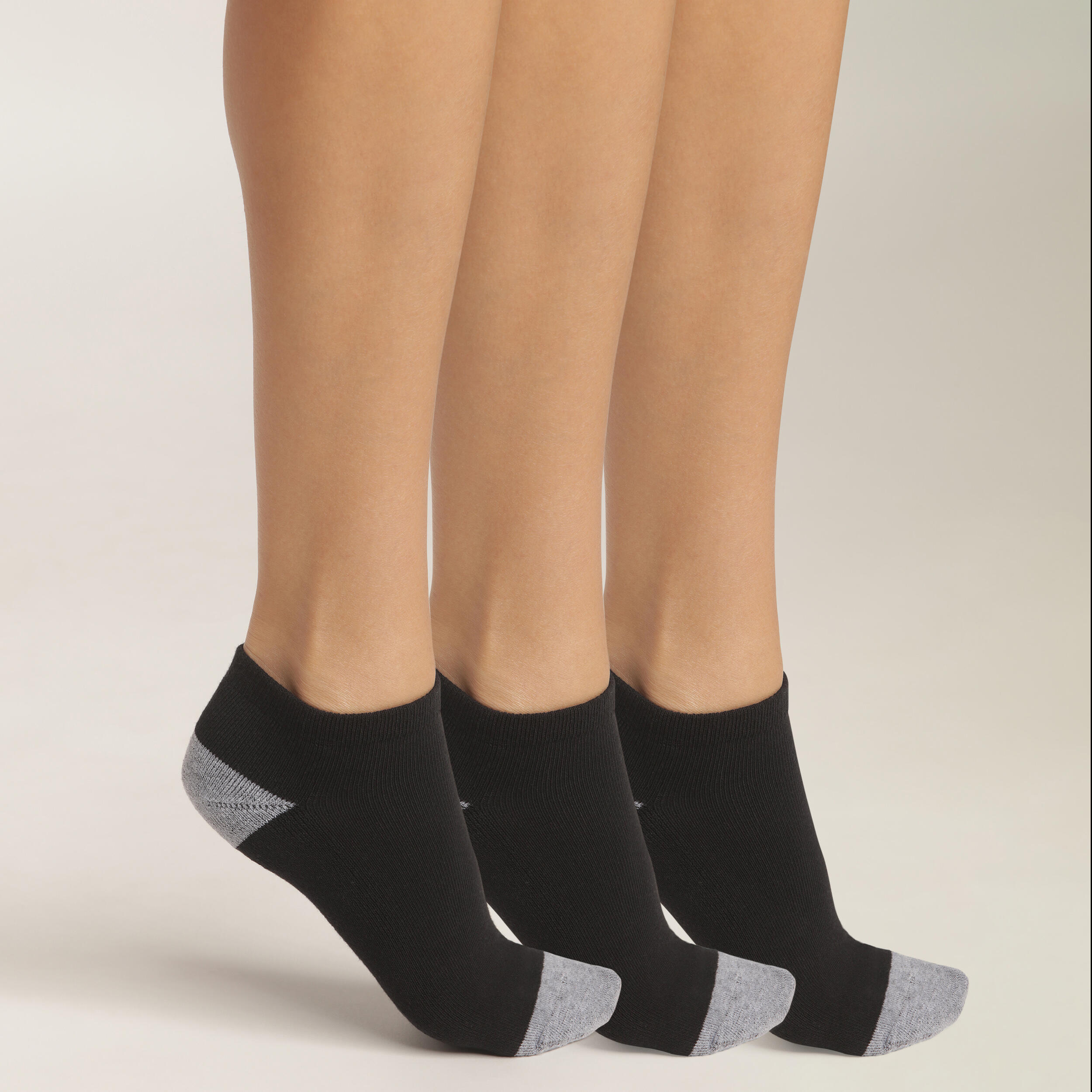 Dim - Lot De 3 Paires De Socquettes Courtes Femme Ecodim Sport - Chaussettes - Noir - Decathlon