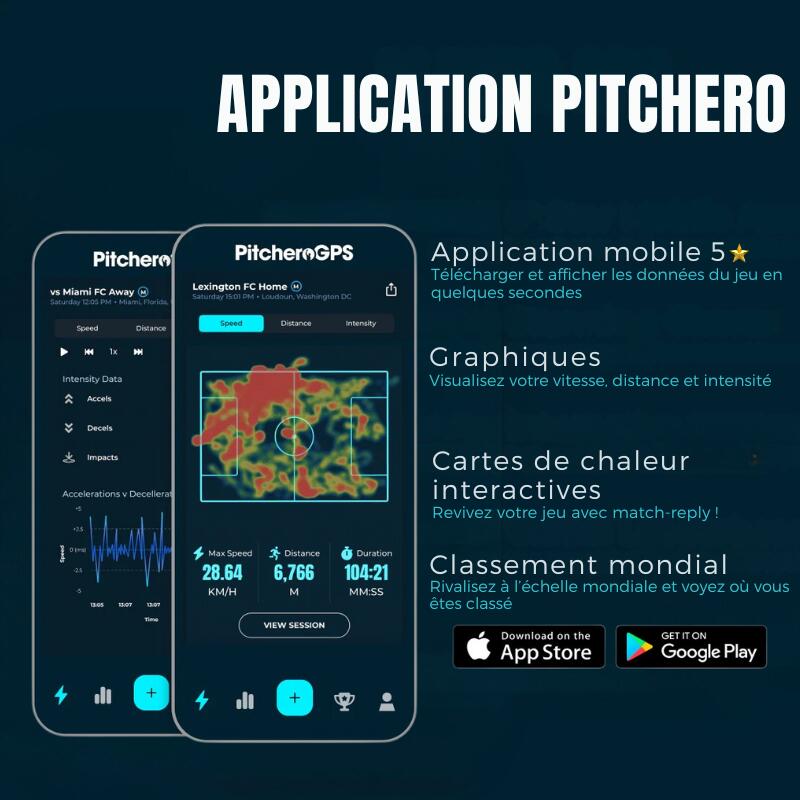 GPS PITCHERO - Pack Joueur Solo - 1 an d'abonnement offert - Brassard XXL 6/7