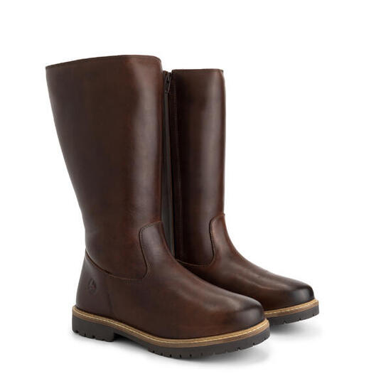 Vinstra Femmes - Bottes hautes - Doublées de laine - Marron foncé