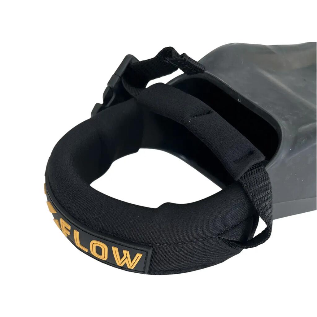Black/tangerine neoprene flipper leash