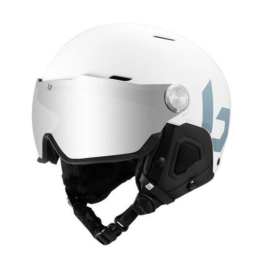Casque de ski MIGHT VISOR Offwhite Matte - Brown Gun Cat 2