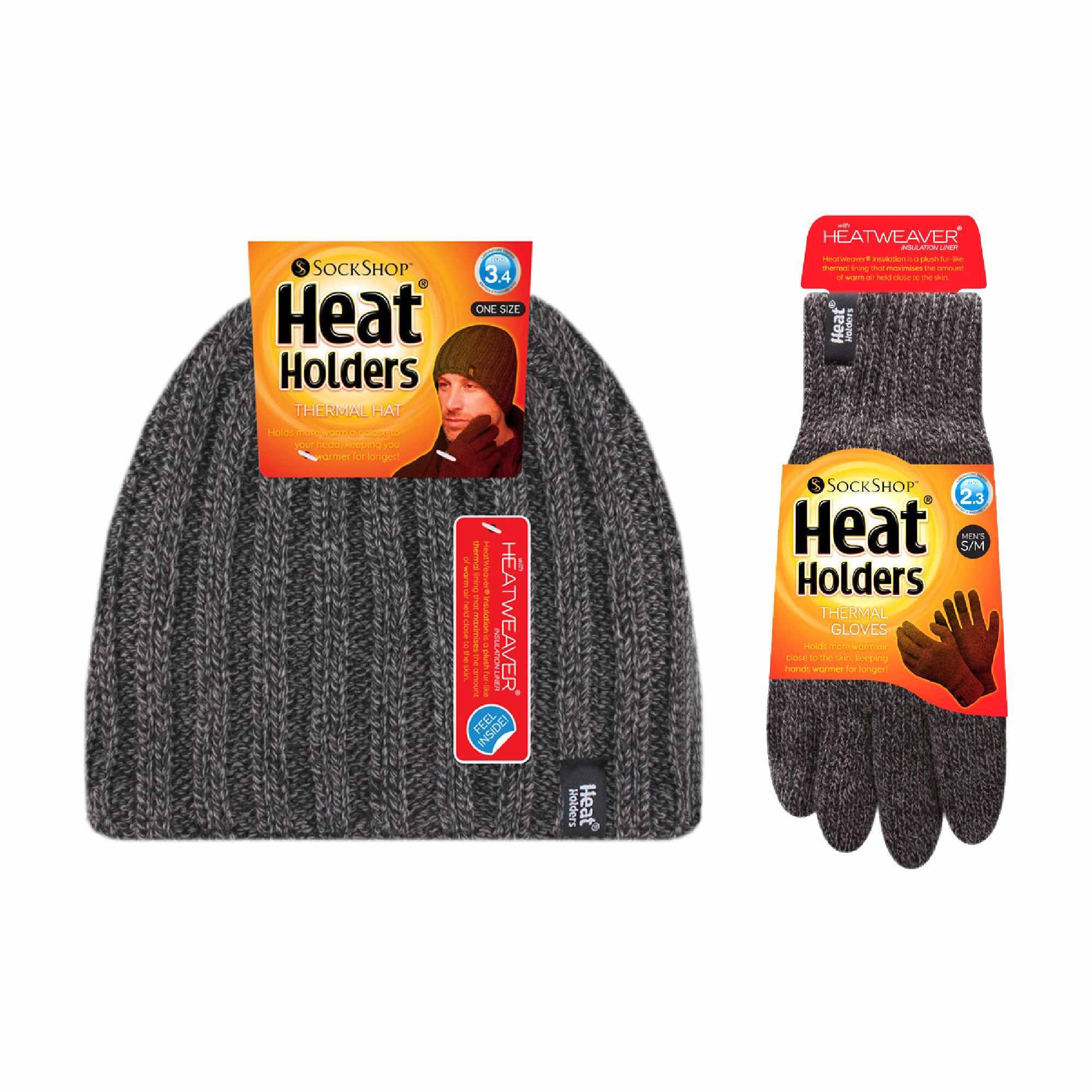 Heat Holders - Herren Fleece Gefüttert Thermomütze und Handschuh Set für Winter 2/5