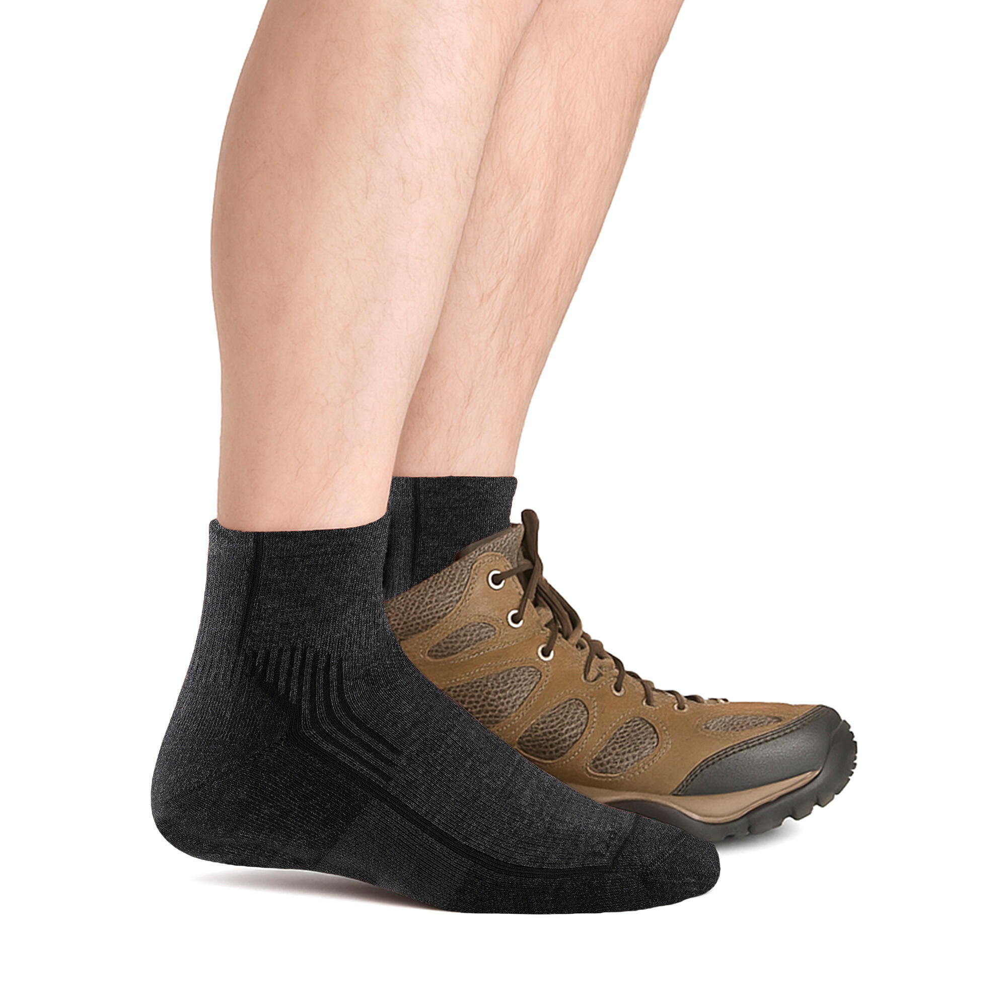 Darn Tough Chaussettes Homme Quart Mi-Épaisses Randonnée Mérinos Sans Couture 2/5