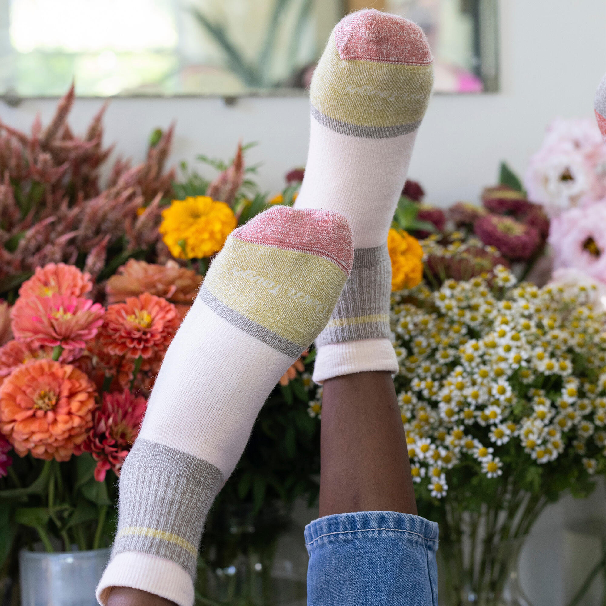 Darn Tough Chaussettes Femme Laine Mérinos Cheville Épaisses et Colorées 3/5