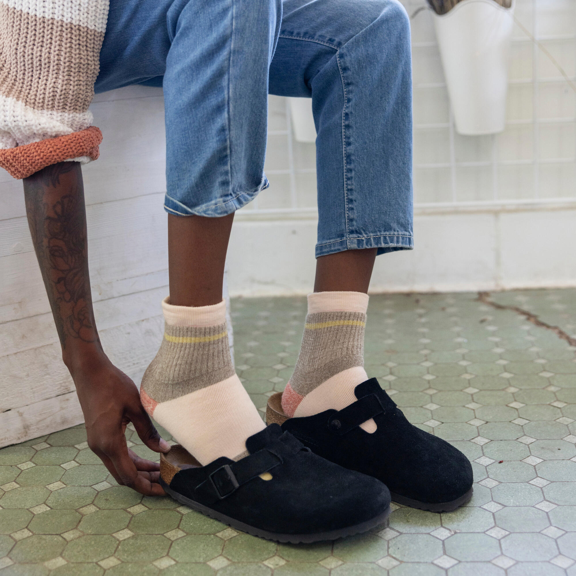 Darn Tough Chaussettes Femme Laine Mérinos Cheville Épaisses et Colorées 4/5