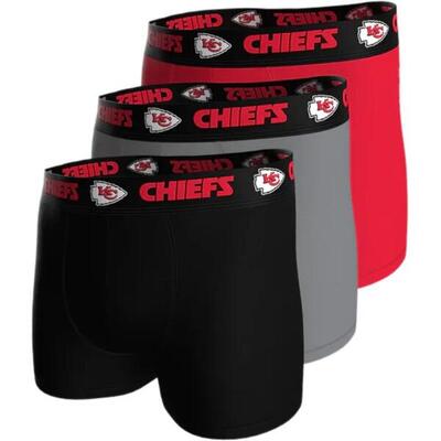 NFL Chiefs 3pk Boxers L Black/Grey/Red