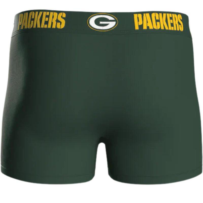 NFL Green Bay Packers 3-Pack 95% Cotton Boxers | Green/Grey/Yellow Size L 2/7