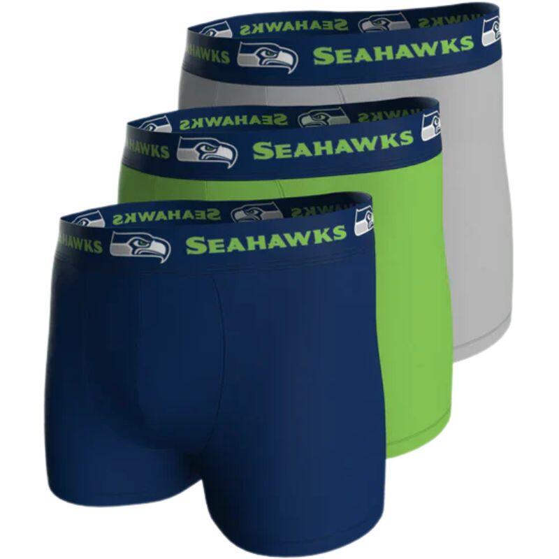 Nfl Seattle Seahawks 3-Pack 95% Cotton Boxers   Navy/Green/Grey Size Xxl Multicolorido Verde da Decathlon