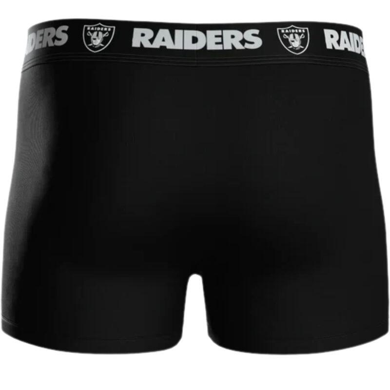 NFL Las Vegas Raiders 3-Pack 95% Cotton Boxers | Black/White/Grey Size L 2/7