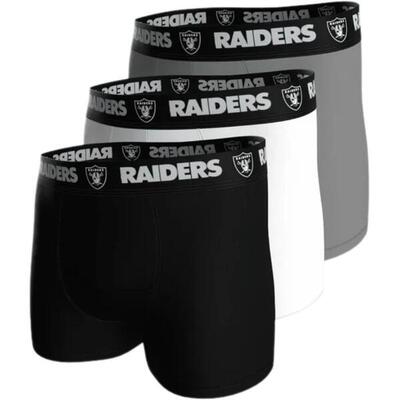Nfl las vegas raiders 3-pack 95% cotton boxers | black/white/grey size xxl